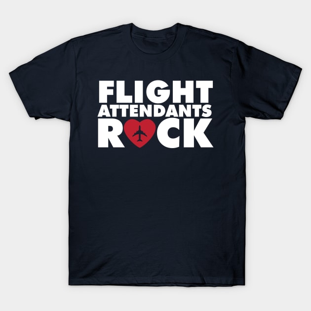 Flight Attendants rock with plane inside hearth T-Shirt by Avion